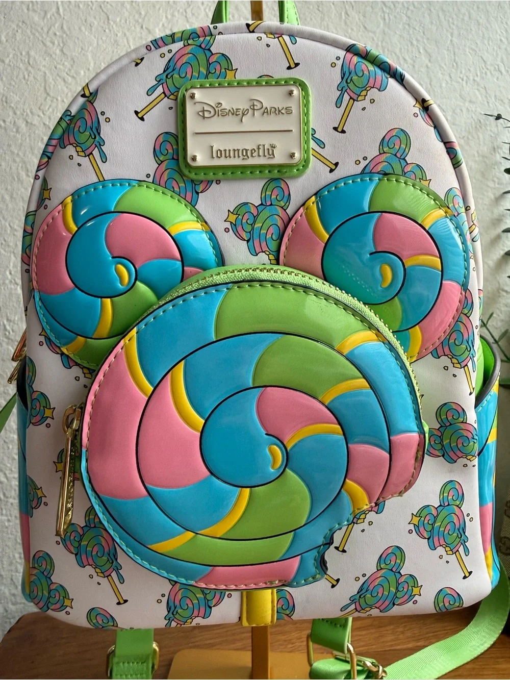 Disney parks Loungefly backpack Disney eats lollipop 3 D